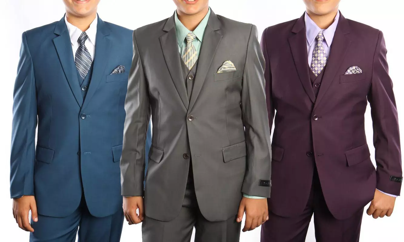 Tazio Boy's Classic-Fit Notch Lapel 2-Button Suit (5-Piece Set) - Primary Image
