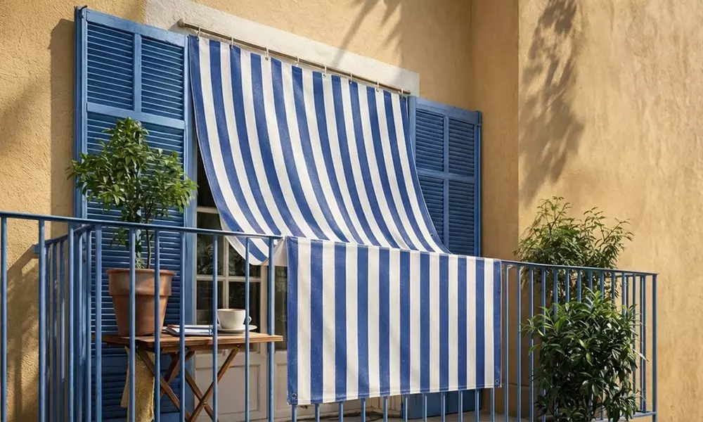 Tenda da sole a righe Caraibi con occhielli