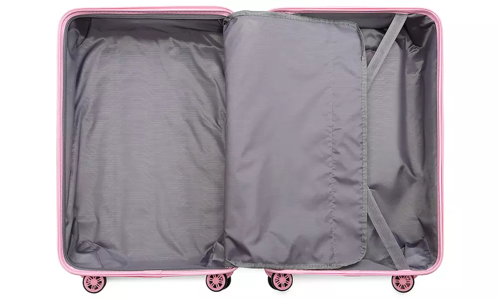 4-delige kofferset of individuele koffer met roze wafelontwerp