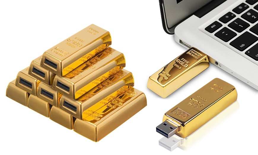 Image 1: USB-Stick im Goldbarren-Design