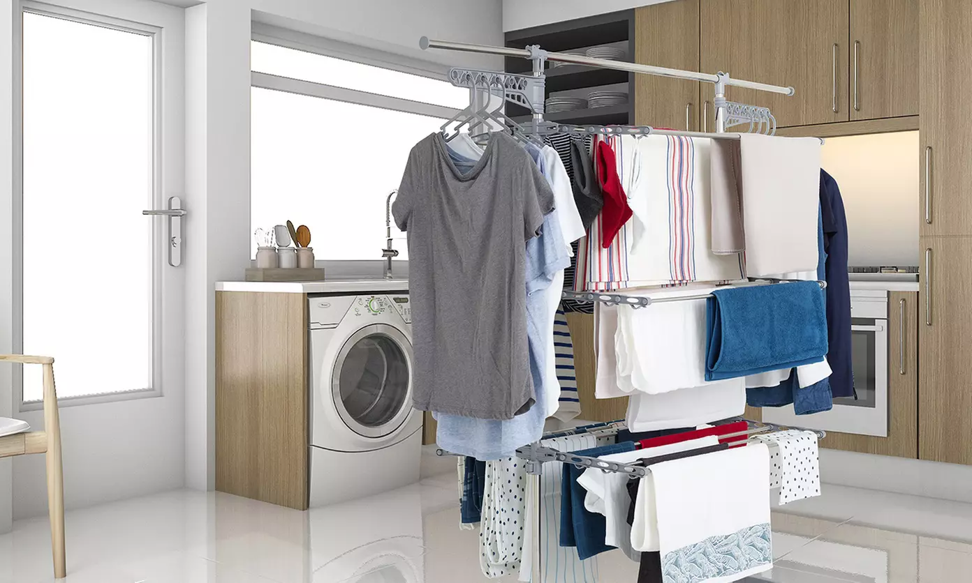 Étendoir à linge multifonction "Extra" Kitchen Move avec accessoires