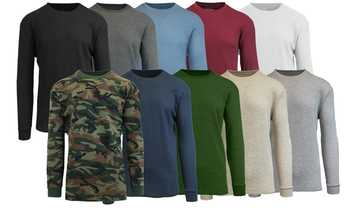 Men's Waffle Knit Thermal Shirt Set (4-Pack)