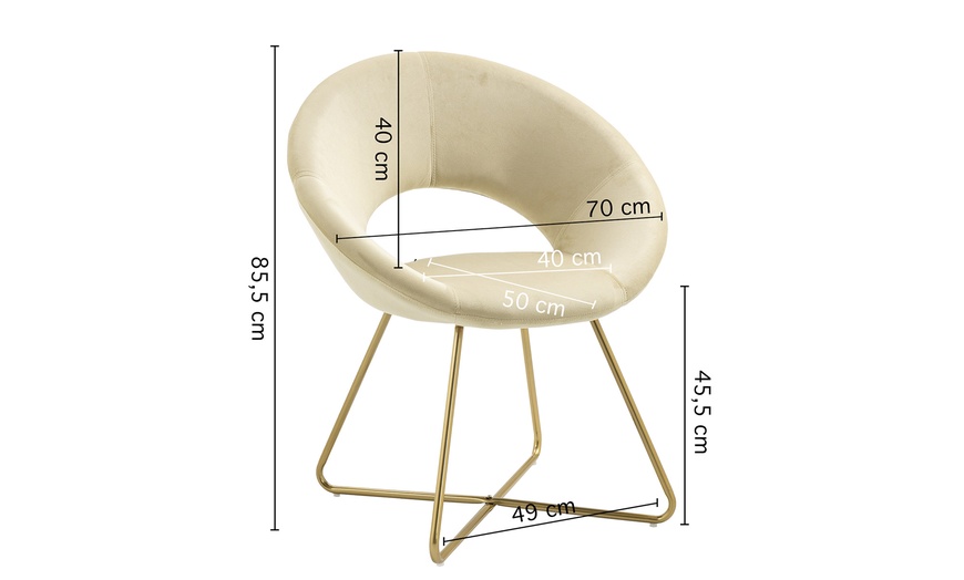 Image 10: Fauteuil rond "Grace" effet velours