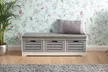 White or Grey Low Storage Unit with Cushion With Free Delivery - Second Medium