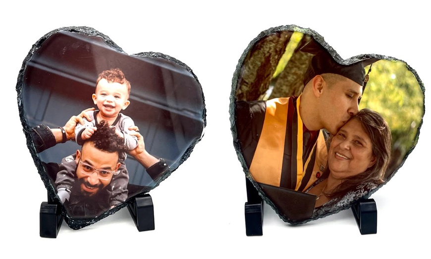 Image 3: Custom Photo Slate in Square or Heart Shape