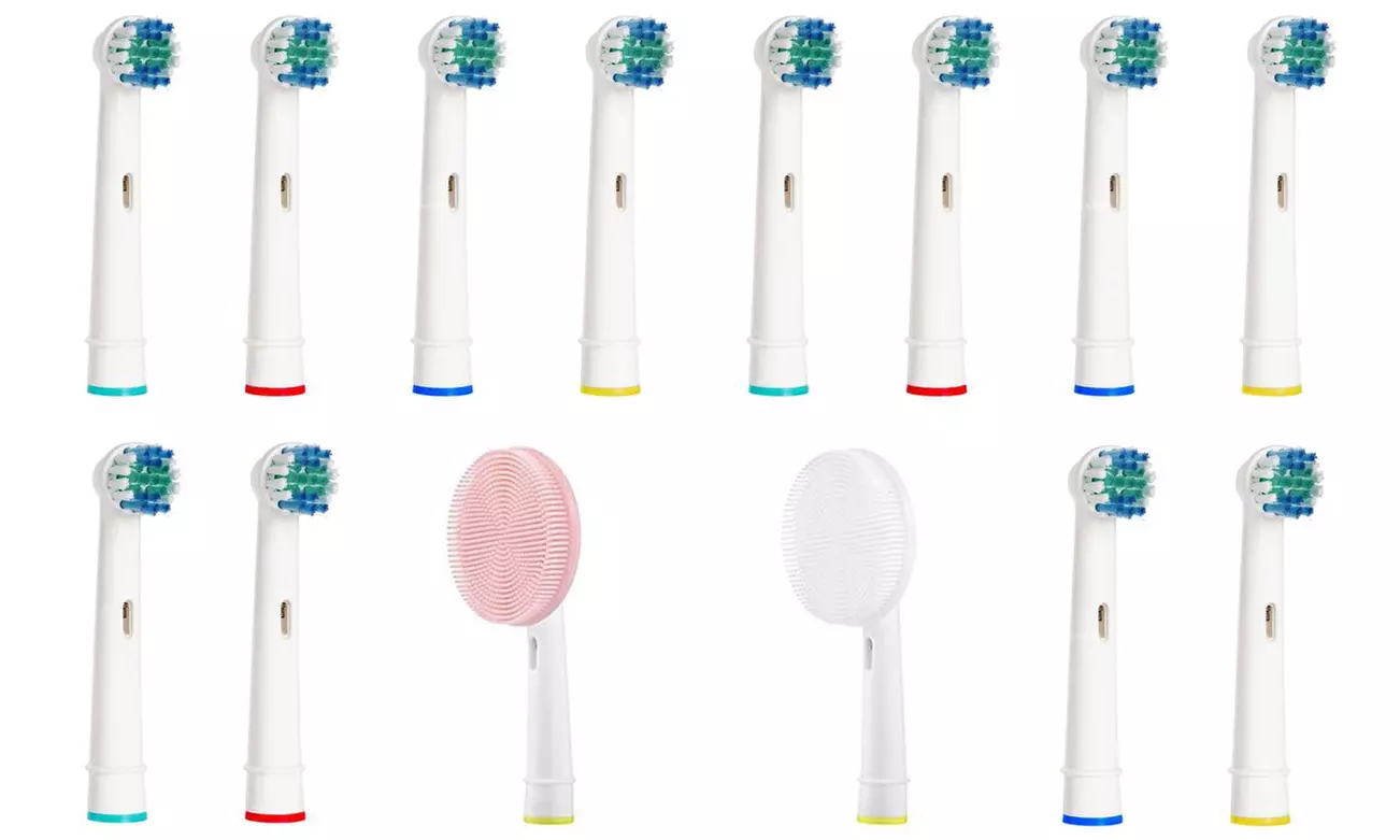 Replacement Oral B Toothbrush and Facial Brush Heads Set (14-Piece) - Primary Image