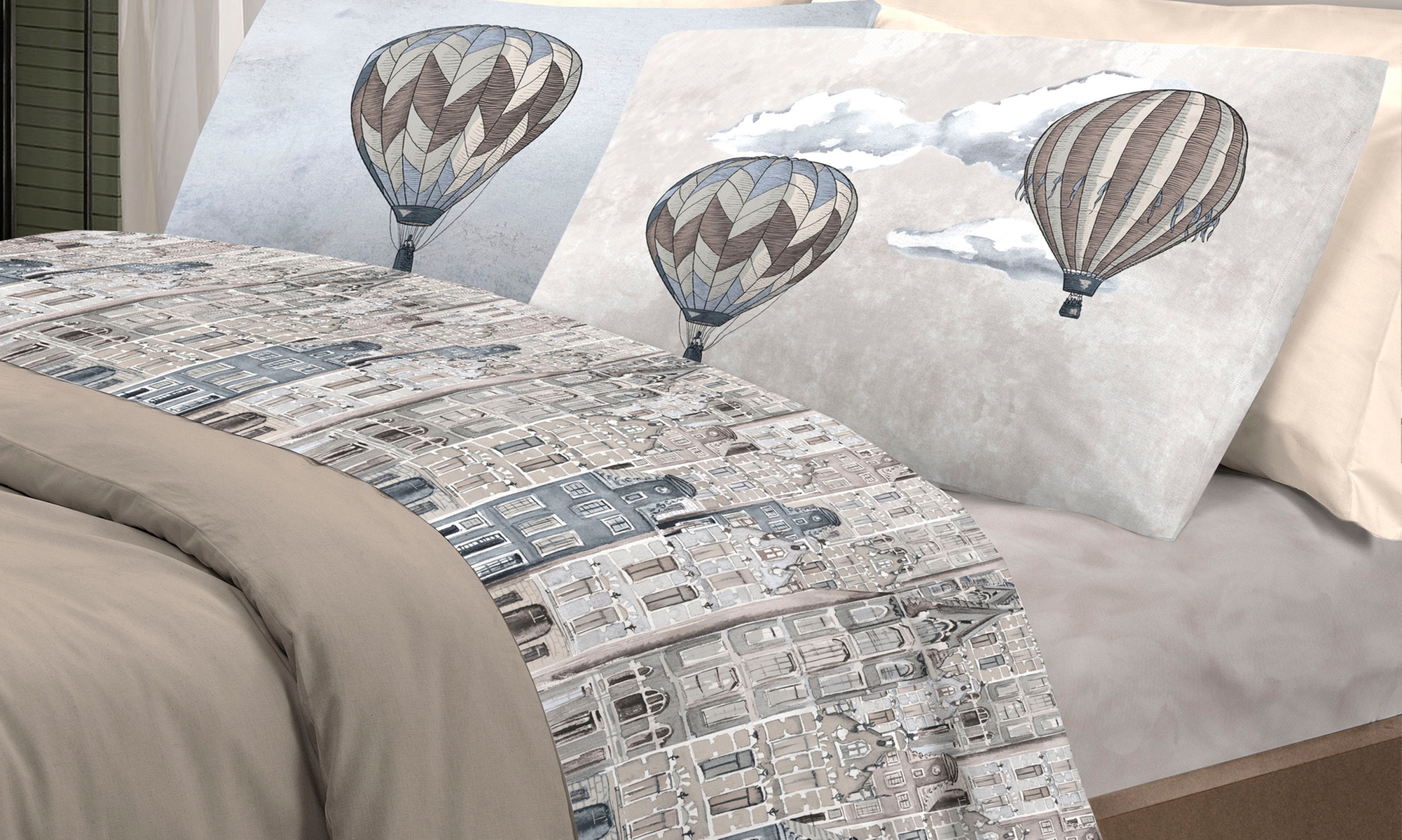 Completo lenzuola Volare 100% cotone Co.Ingros.Tex