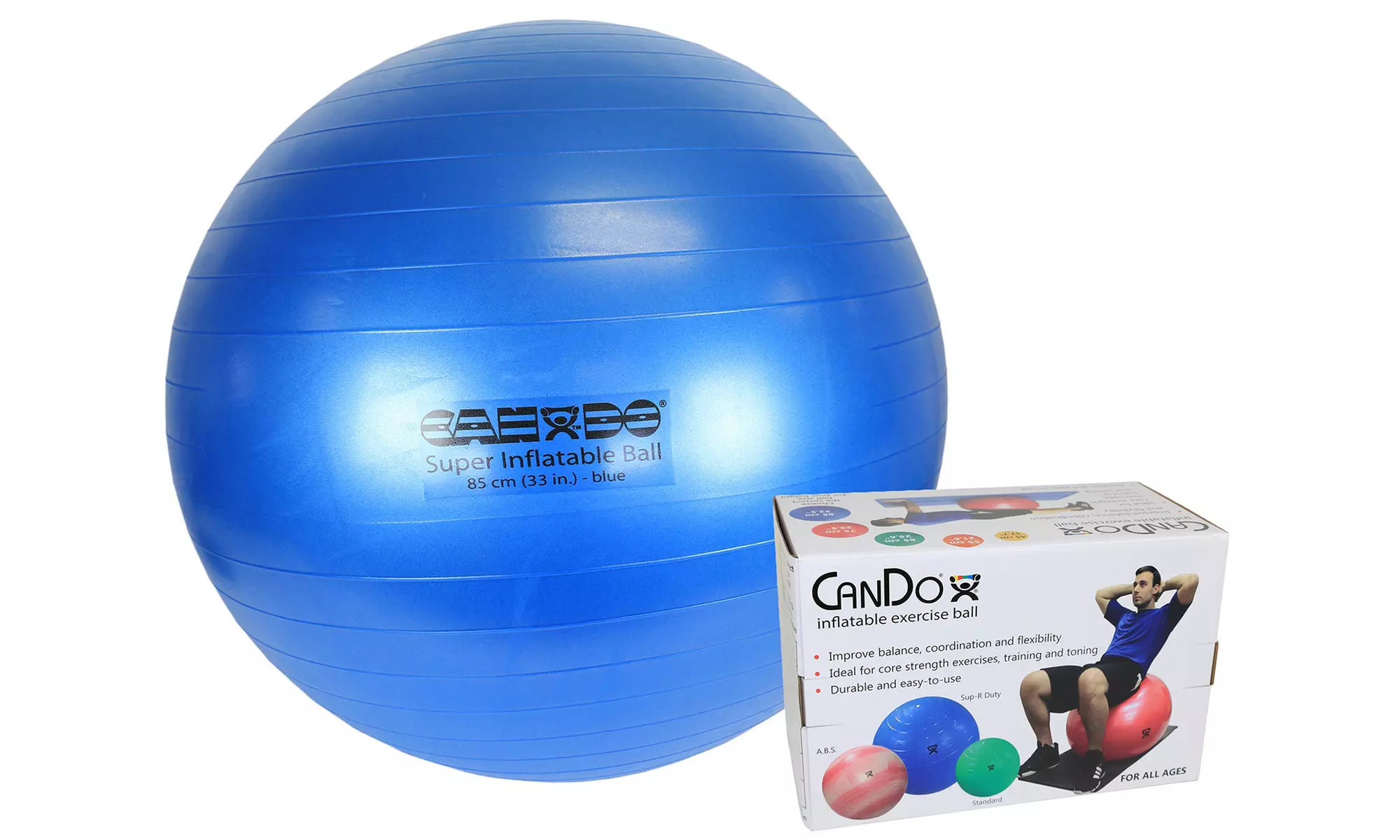 CanDo® Super Thick Inflatable 34'' Exercise Ball - Second Medium