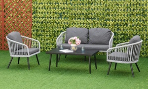 Outsunny Four-Piece Rattan-Effect Outdoor Furniture Set