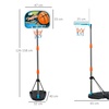 Image 5: HomCom Kids Portable Basketball Hoop and Stand Set
