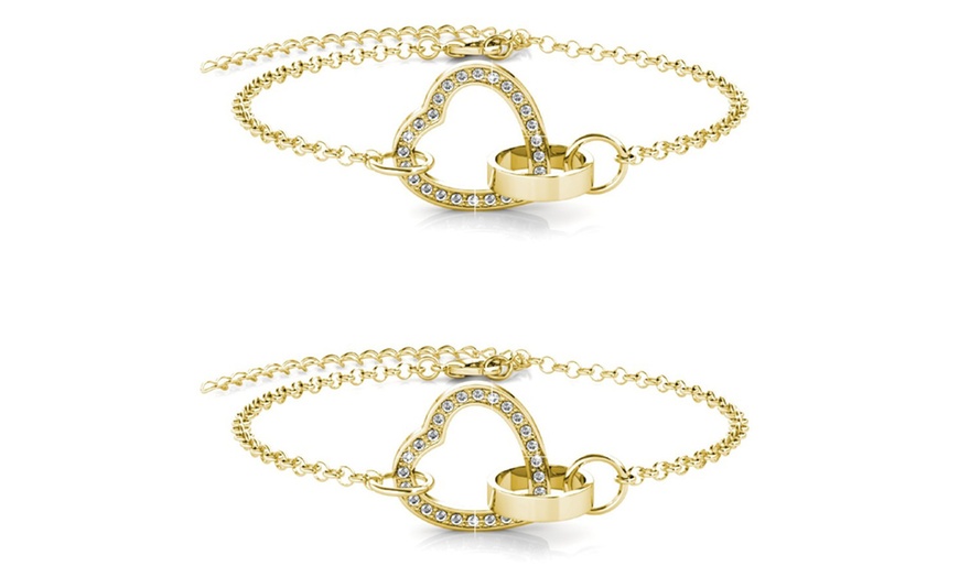 Image 19: Locked Heart Bracelet Chain Bracelet