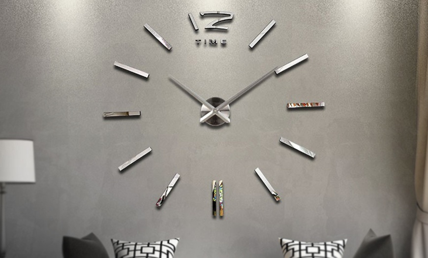 Image 1: Large 3D Frameless Wall Clock