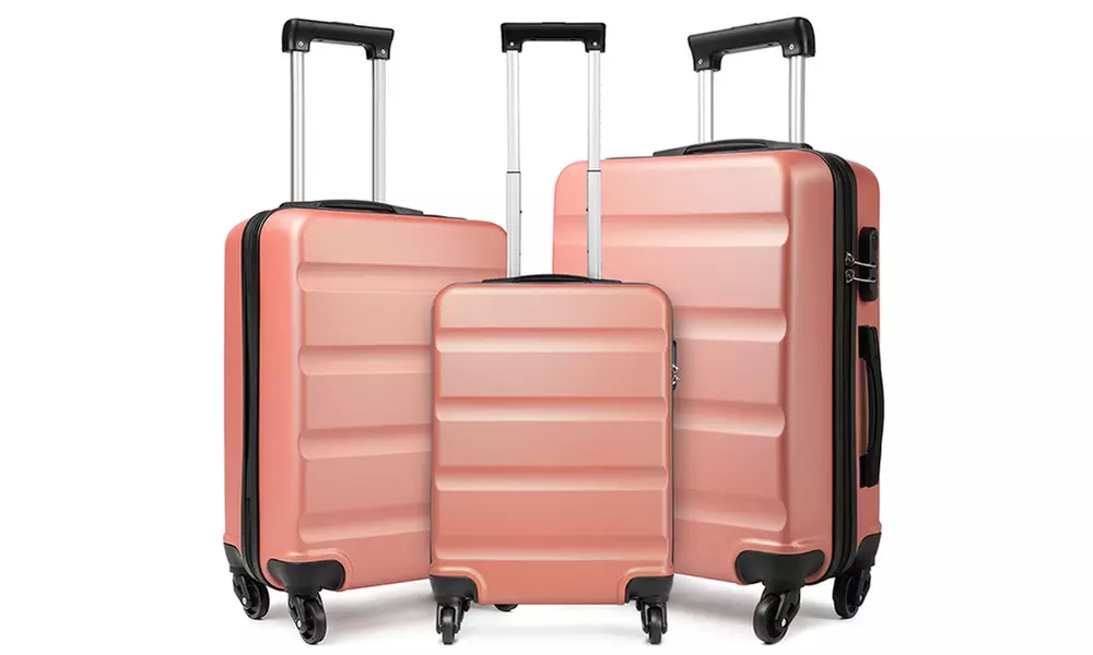 KONO Horizontal Design Hard Shell Suitcase Set with Combination Lock