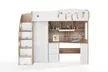 Lit mezzanine combiné Kiddy pour enfant, avec penderie et bureau intégrés, matelas en option. Livraison gratuite - Second Medium