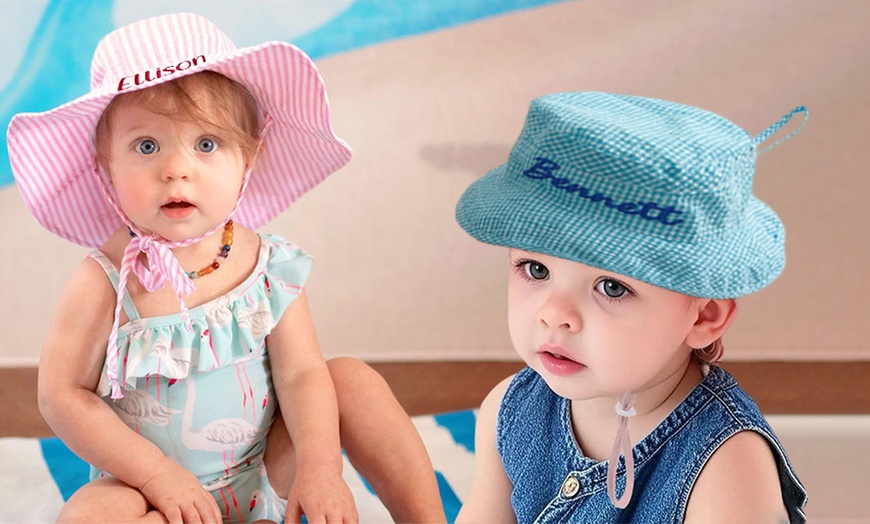 Image 2: Custom Baby Sun Hat 