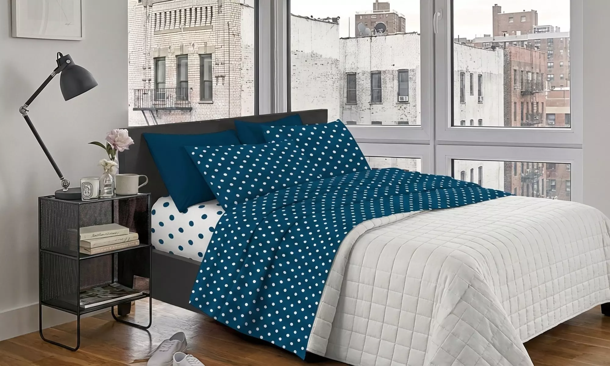 Completo lenzuola matrimoniali in 100% cotone