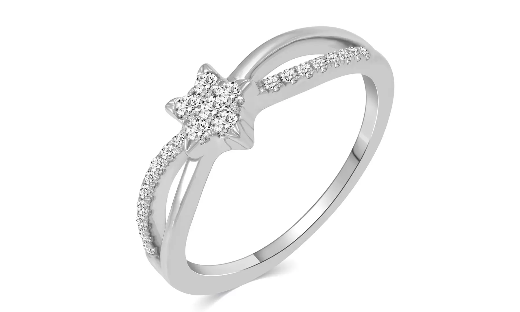 1/4 CTTW Diamond Star Cluster Promise Ring in Sterling Silver by Fifth and Fine - Primary Image
