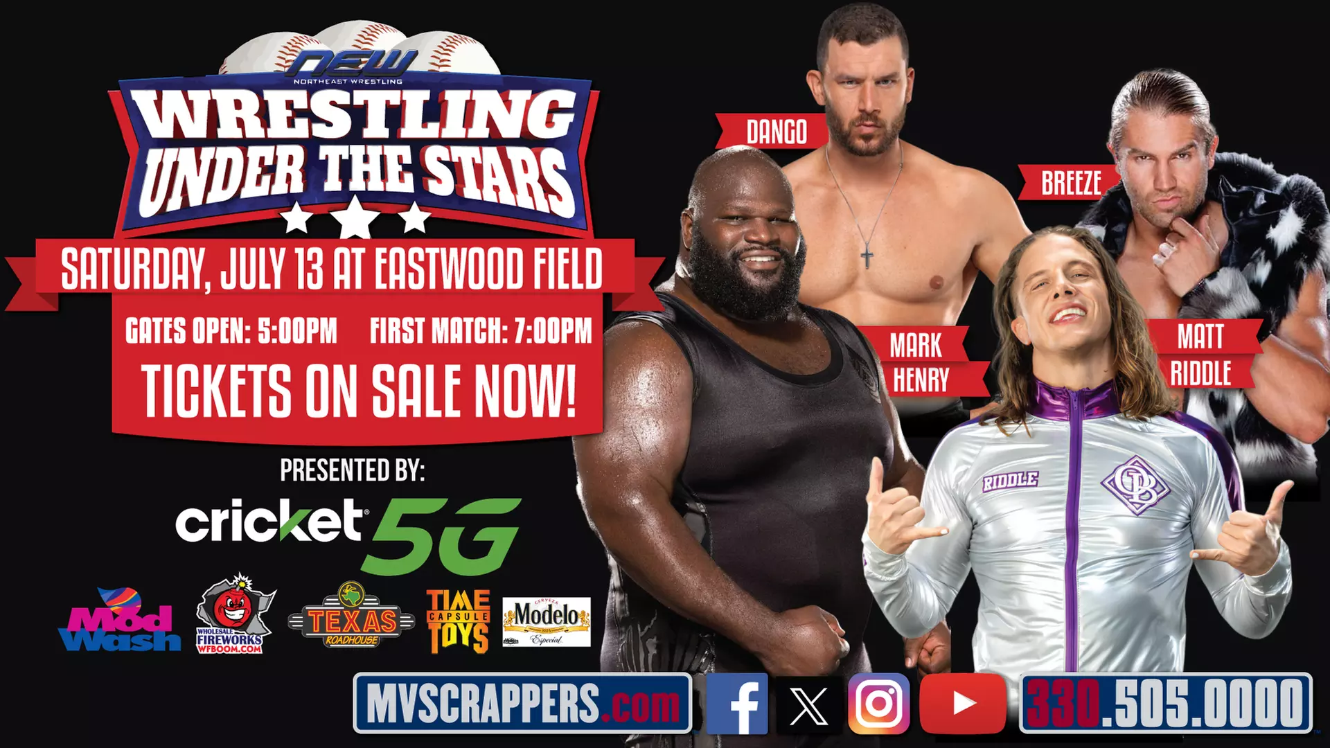Wrestling Under The Stars Returns To Eastwood Field on July 13 at 07:00 p.m. (Up to 42% Off) - Primary Image