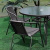 Image 4: Four Packs of Outdoor Patio Metal Wicker Stackable Dining Chairs 