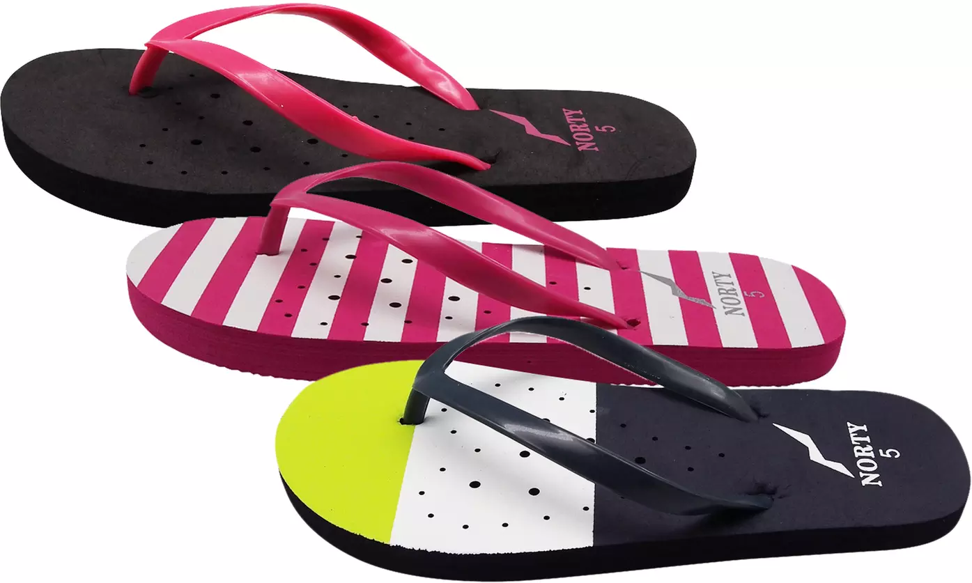 Norty Women's Flip Flop Thong Sandals - Primary Image
