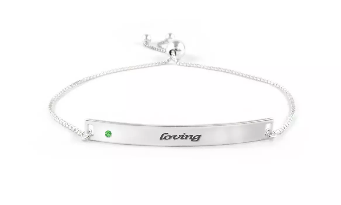 925 Sterling Silver Adjustable Bracelet With Love Engravings - Multiple Options