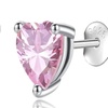 Image 4: The Cutest Earring: Solid Sterling Silver- Gemstone Heart Studs