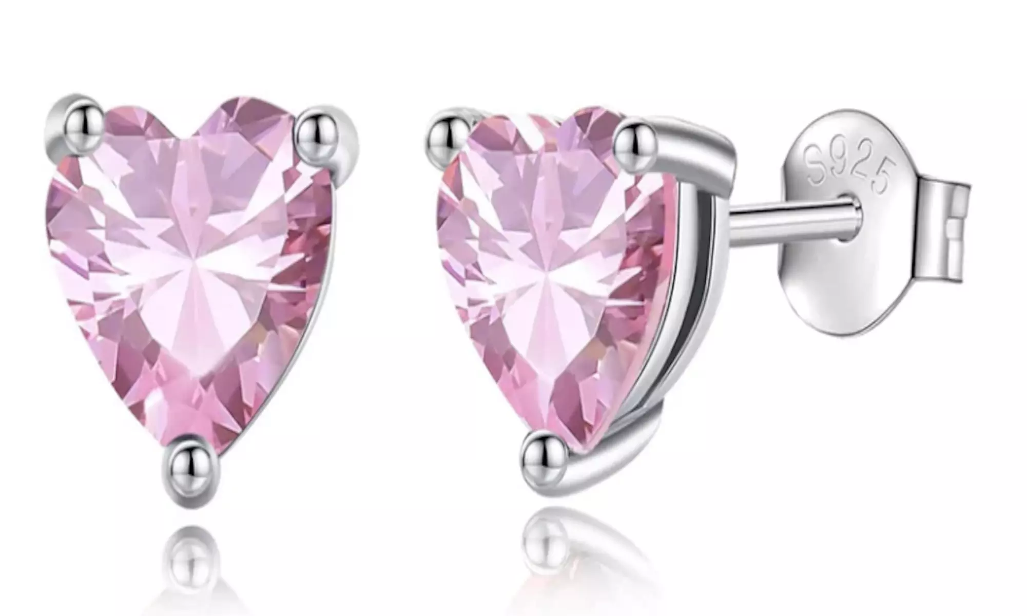 The Cutest Earring: Solid Sterling Silver- Gemstone Heart Studs