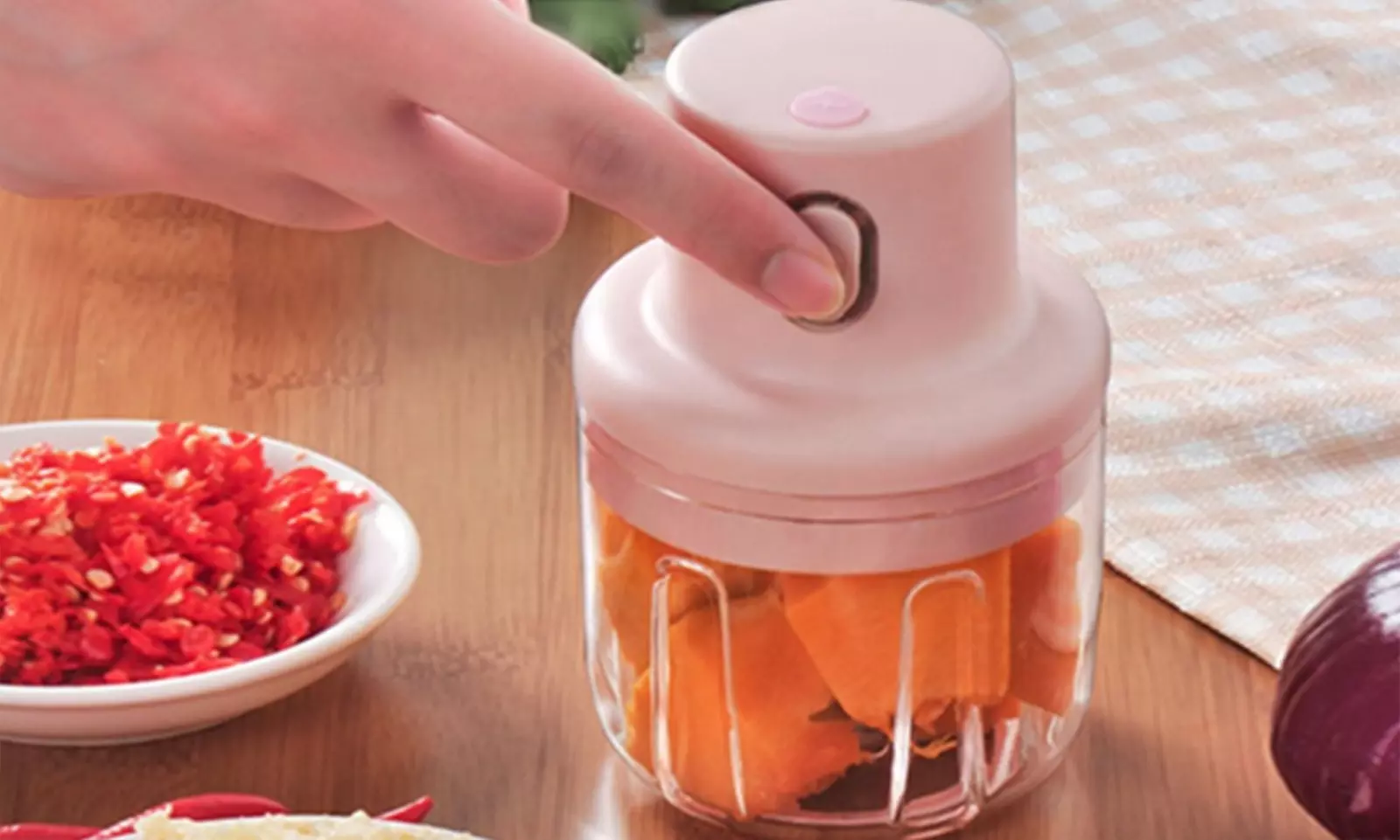 Hachoir électrique portable sans fil 100 ou 250 ml de Herzberg - Primary Image