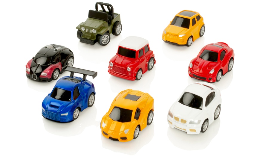 Image 2: Set of Eight Die-Cast Pull Back Cars