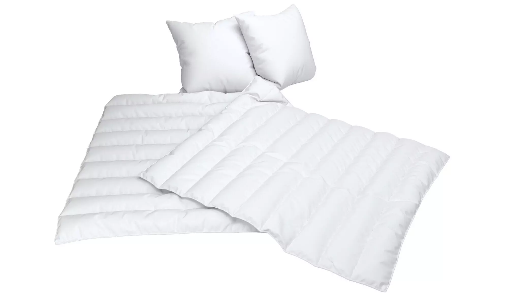 1x oder 2x Jekatex Ganzjahres-Bettdecke mit Kopfkissen Set