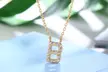 18K Gold Plated cz Initial Necklace - Second Medium