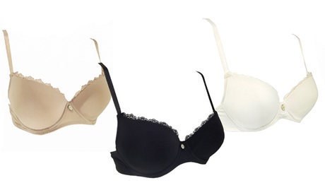 1 o 3 reggiseni Laura Biagiotti con pizzo e coppe sagomate, disponibili in 3 colori e varie taglie