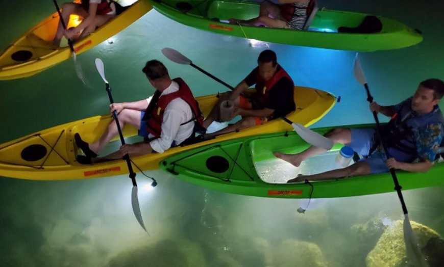 Illuminated Glass Bottom Kayaks Sharkeys Glass Bottom Tours Groupon