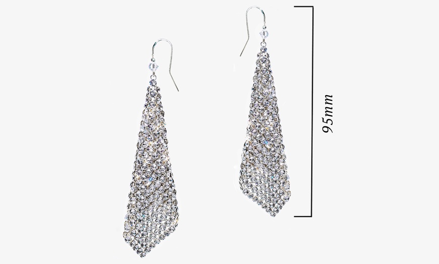 Image 13: Ah! Jewellery Drop Mesh Earrings made with Crystals from Swarovski®