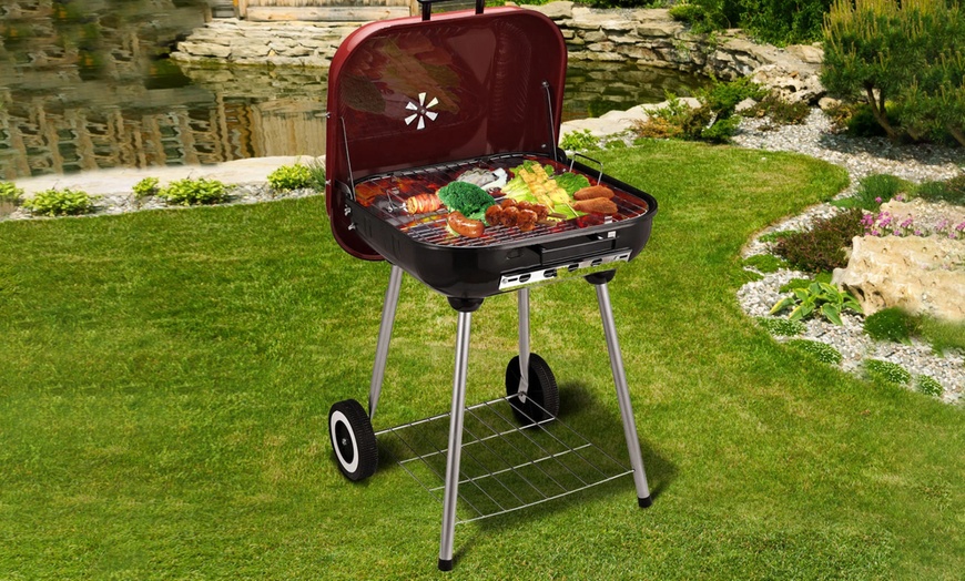 Image 1: Outsunny Charcoal BBQ Trolley 