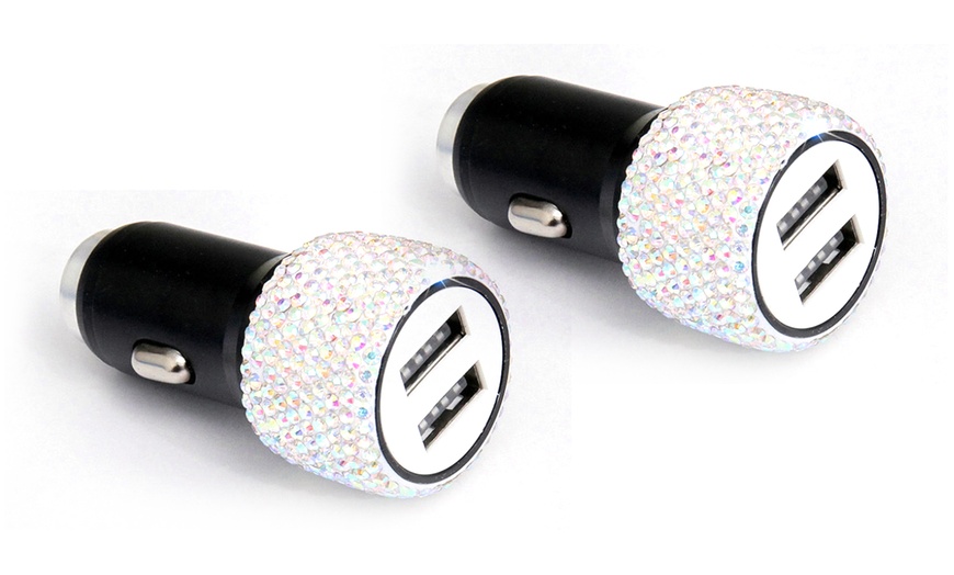 Image 18: Diamond Car Charger with Three-in-One Charging Cable