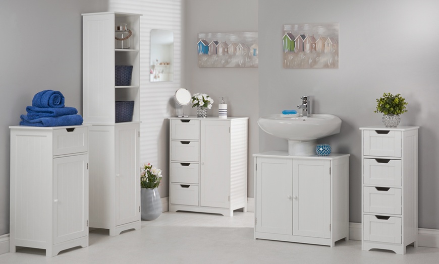 Image 1: White Bathroom Furniture Range