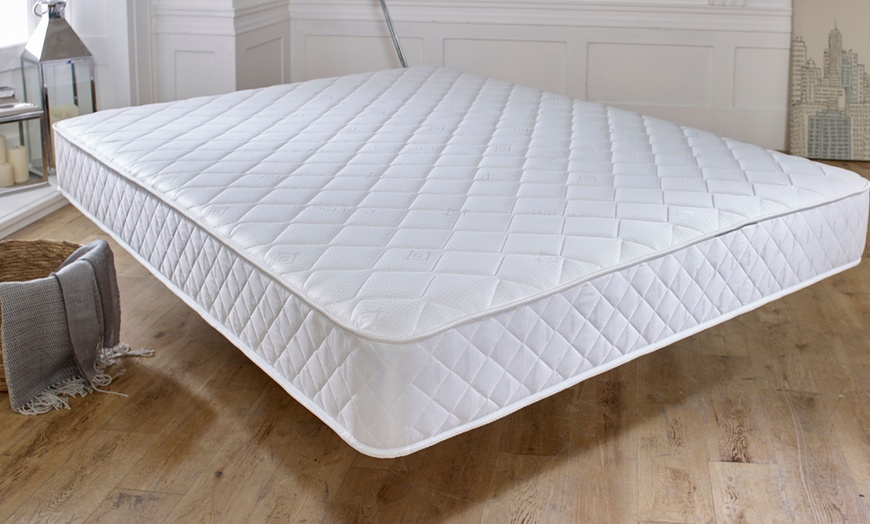 Image 3: Diamond White Spring Memory Foam Open Coil Mattress