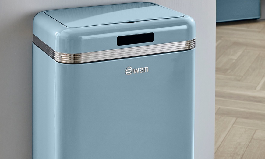 Image 3: Swan Retro-Style 45L Square Sensor Bin With Free Delivery