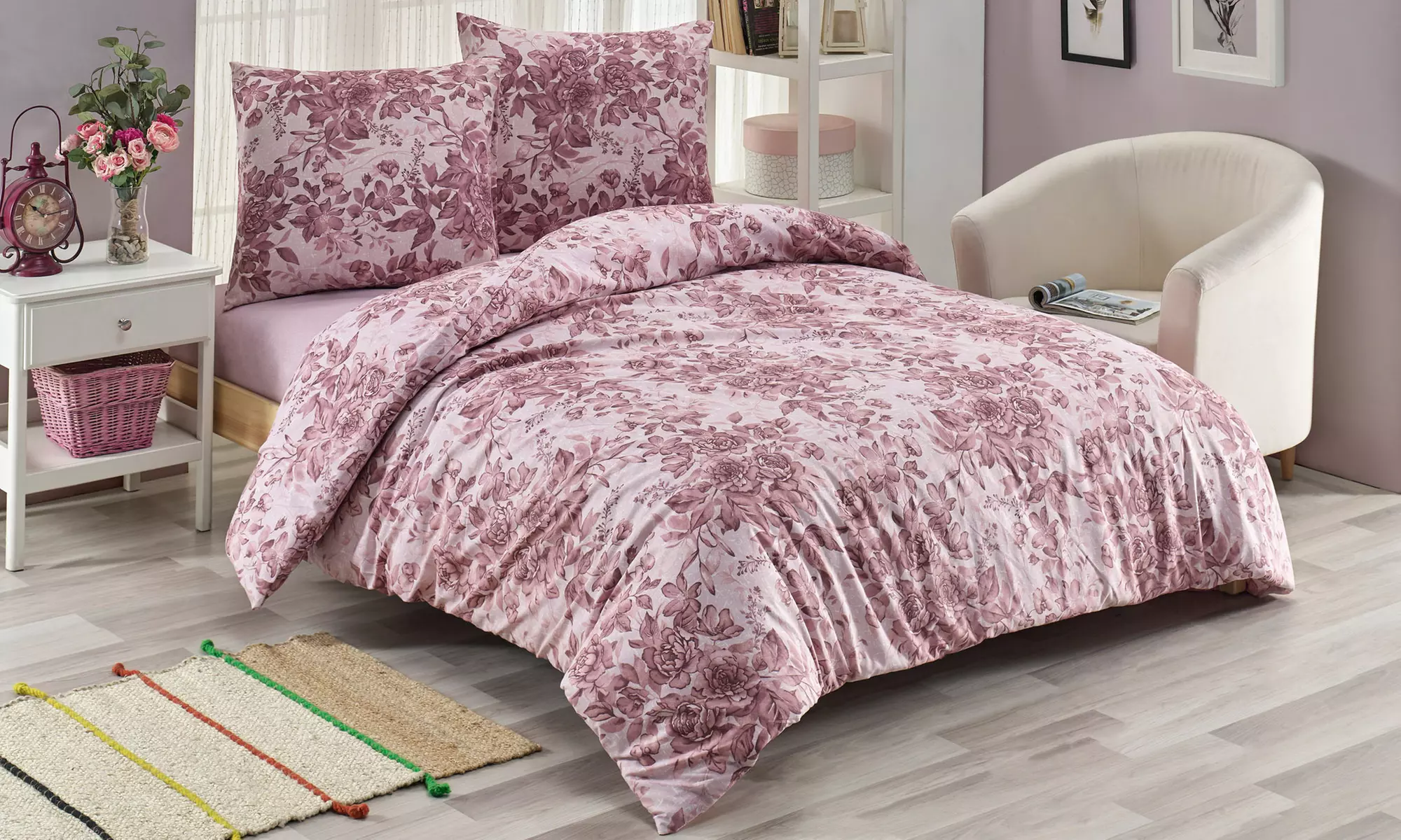 Ensemble housse de couette avec 2 taies d'oreiller