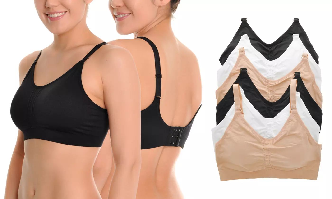 Angelina Wire-Free Seamless Bras with Adjustable Back-Closure (6-Pack) - Primary Image