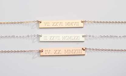 image for Custom Wedding Date Bar Necklaces from JC Jewelry Design