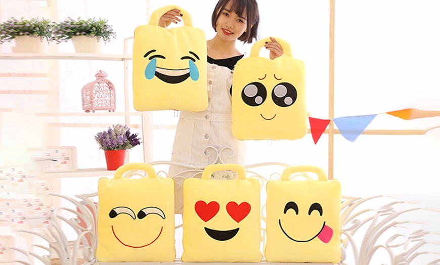 Image 1: Emoji Pillow Blanket