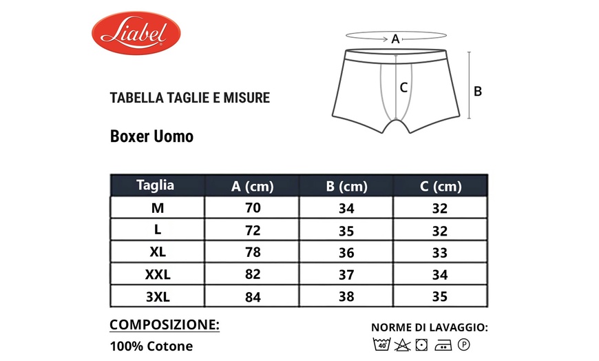 Image 9: Set da 3 boxer per uomo in cotone mercerizzato Liabel