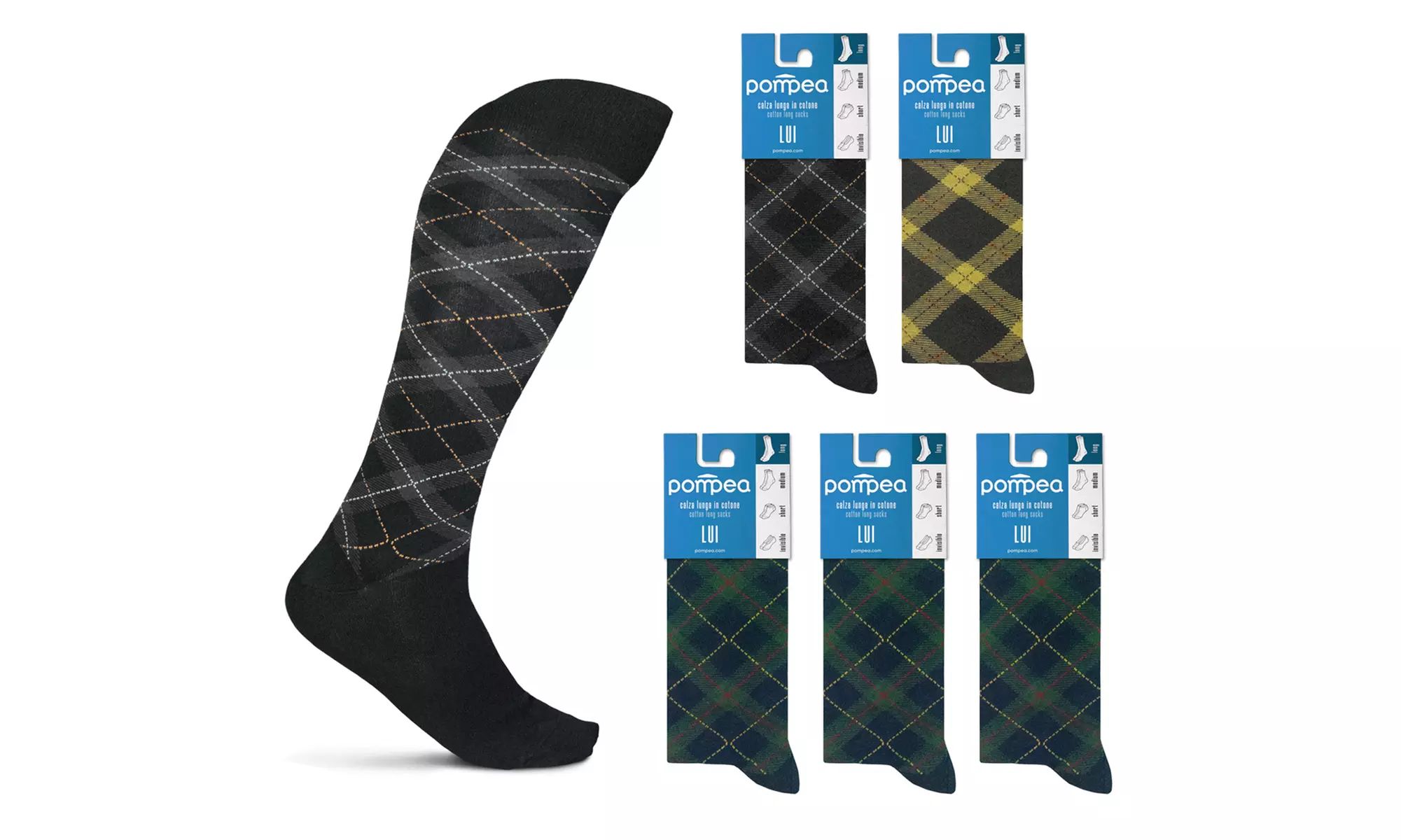 6 Paia Calze Uomo POMPEA Caldo Cotone