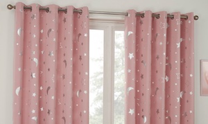 Pair of Stars Thermal Blackout Eyelet Curtains