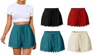 Laced Hem Summer Beach Casual Shorts