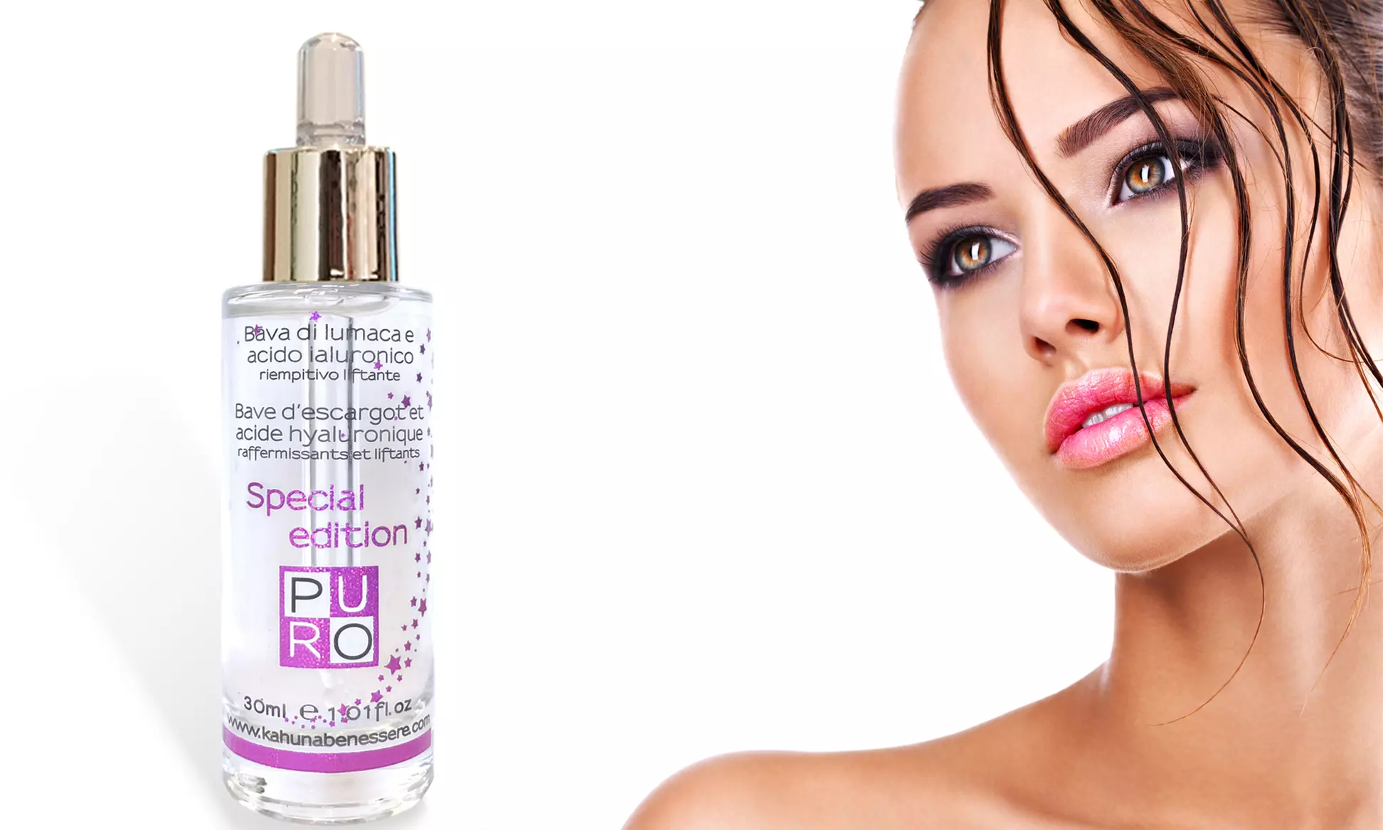 1, 2 o 3 sieri bava di lumaca e acido ialuronico Kahuna Benessere