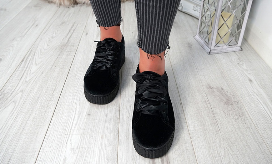 Image 3: Women's Lace-Up Sneakers