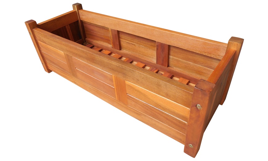 Image 6: Rectangular Wooden Planter